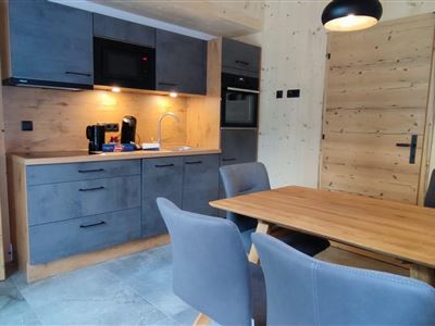 Koch- und Wohnraum Apartment Linsaat