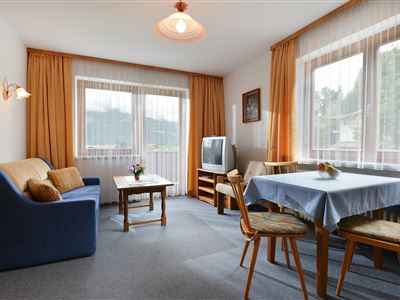 Wohnzimmer mit Ausziehsofa