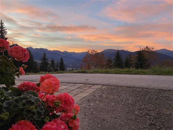 Abendstimmung vor dem Haus