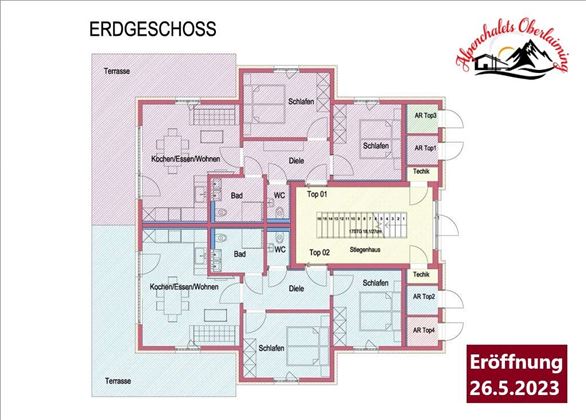 Alpenchalets Oberlaiming Itter_Appartementplan_Par