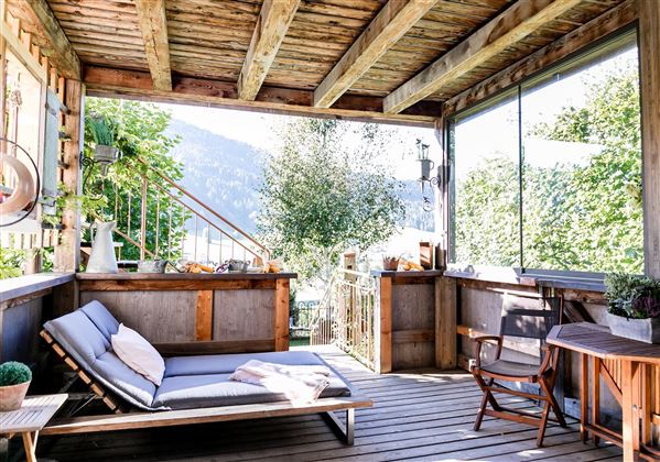 Ausblick Appartement Murmele zur Terasse