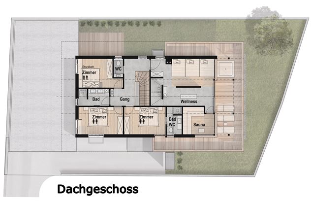 Chalet-Schneidermascht-Dachgeschoss