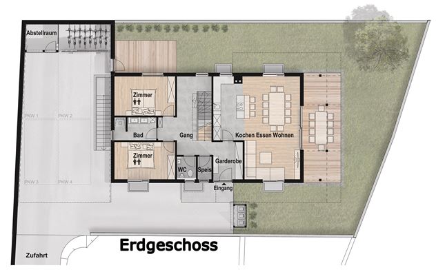 Chalet-Schneidermascht-Erdgeschoss
