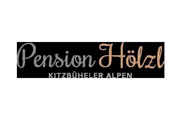 Das Bild zeigt das Logo der Pension Hölzl in den Kitzbüheler Alpen. Es ist schlicht und elegant gestaltet.