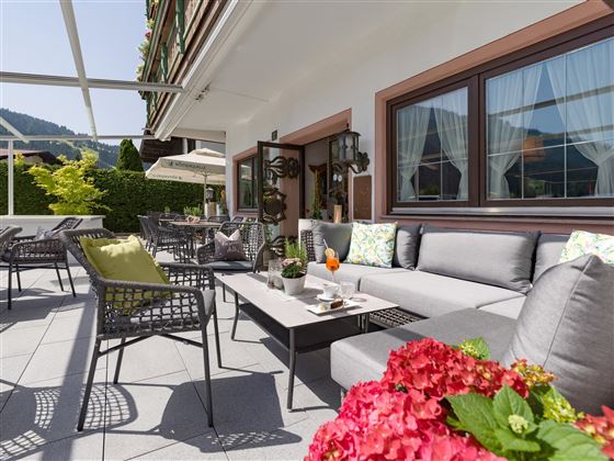 Terrasse Hotel Glockenstuhl in Westendorf